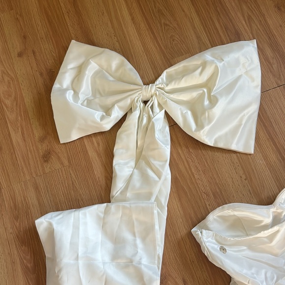 NWT White Strapless Mini Dress With Bow Train Size XL Wedding Bachelorette - Picture 6 of 6